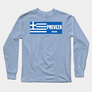 Preveza City with Greek Flag Long Sleeve T-Shirt